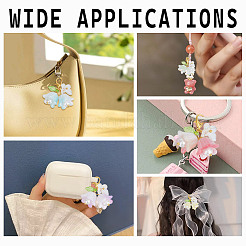 30 pendentif décoratif en résine en forme de papillon rose&nbsp;HJEW-GO00219
