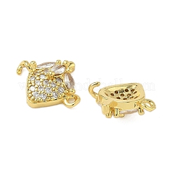Messing Pavé klare Zirkonia Fruchtverbinder Charms&nbsp;KK-Z109-01G-01