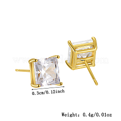 Elegante quadratische Ohrstecker mit klarem Zirkonia S925&nbsp;XG6248