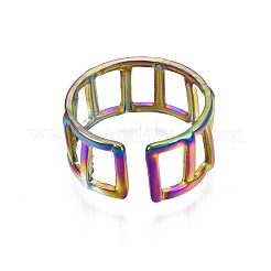 Bague de manchette rectangulaire en acier inoxydable 304&nbsp;RJEW-N038-086