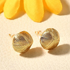 Aretes de latón de media caña&nbsp;EJEW-Z083-01G