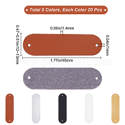 100 Stück Aufnäher aus Kunstleder in 5 Farben.&nbsp;DIY-GF0005-17