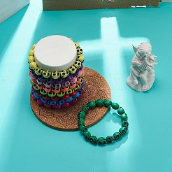 Set di braccialetti elastici con perline di teschio in plastica a 9 colori per bambini&nbsp;BJEW-JB08901