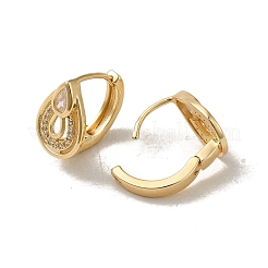 Orecchino a cerchio in zirconi cubici micro pavè di ottone&nbsp;EJEW-L271-08KCG-02