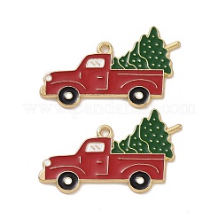 Pendentifs en émail d'alliage de placage de support de thème de noël&nbsp;X-PALLOY-O109-16LG