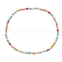 Minimalistische Stretch-Armbänder aus Glasperlen und Messingperlen für Damen&nbsp;BC0195-24