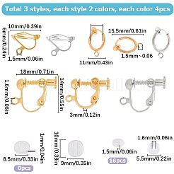 24 Stück Ohrclip-Beschläge aus Messing in 6 Stilen&nbsp;DIY-SC0021-29