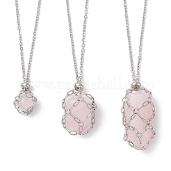 3 collier en macramé en acier inoxydable 304 pour pépites de pierres précieuses&nbsp;NJEW-JN05526