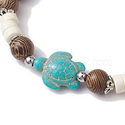 Braccialetti di turchese sintetico tartaruga da spiaggia&nbsp;BJEW-JB10303-02