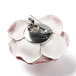 Blumen-Glitzer-Kunstleder mit Broschennadel aus Kunststoffperlen&nbsp;LS-JEWB-K013-02P-01