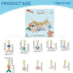 10 pendentif décoratif en alliage émaillé sur le thème de l'océan&nbsp;HJEW-NB0001-44