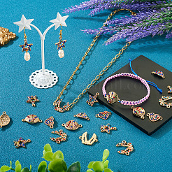 20 pièce 4 styles de breloques de connecteur en alliage de strass coloré&nbsp;FIND-TA0003-33