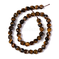 Facettierte natürliche Tigeraugen Perlen Stränge&nbsp;G-K066-01-8mm