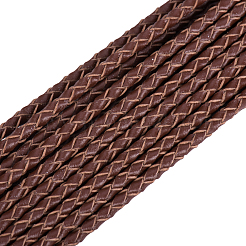 Cordons de collier en cuir tressé rond marron pour la fabrication de bijoux&nbsp;WL-PH0002-01B