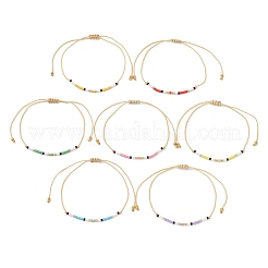 7 Stück 7 Farben Boho-Armbandset mit verstellbaren&nbsp;BJEW-MZ00289
