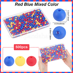 500 Stück gummierte Acrylperlen imitiert aus Silikon&nbsp;OACR-SP0001-33E