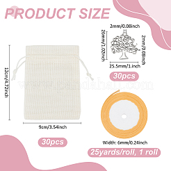 30 Stück Verpackungsbeutel aus Polyester-Imitat-Sackleinen mit Kordelzug&nbsp;ABAG-PH0001-58