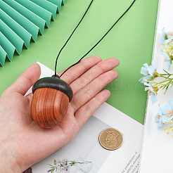 Boîte à glands en bois peinte à la bombe bijoux gros pendentifs&nbsp;WOOD-WH0124-13
