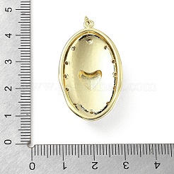 Ovale Anhänger aus Messing mit Mikropflaster und klarem Zirkonia&nbsp;KK-Z114-25G