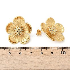 Orecchini a bottone a forma di fiore in acciaio inossidabile 304&nbsp;EJEW-M073-16G
