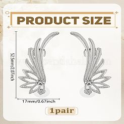 2 paire de boucles d'oreilles à tige en alliage avec strass&nbsp;EJEW-LP0012-27P