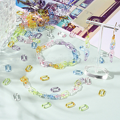 600pcs 6 Farben transparente Acrylverbindungsringe&nbsp;TACR-CJ0001-35