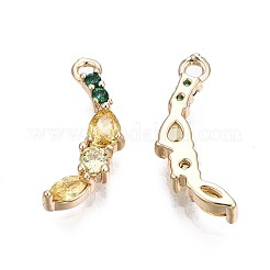 Pendentif en laiton micro pavé de zircons cubiques jaune champagne&nbsp;X-KK-Q764-027