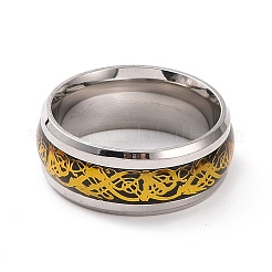 Emaille-Drachen-Flachfingerring&nbsp;RJEW-I089-12GP