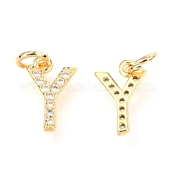 Breloques en laiton avec zircone cubique de micro pave&nbsp;ZIRC-O037-09G