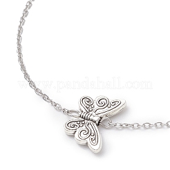 Bracciali a maglie a farfalla in lega stile tibetano&nbsp;BJEW-JB11795