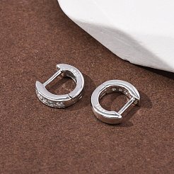 925 Creolen aus Sterlingsilber mit Mikropflaster und klarem Zirkonia&nbsp;EJEW-K317-08P