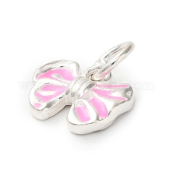 925 charm de plata de ley con esmalte rosa perla&nbsp;STER-C014-01A-S