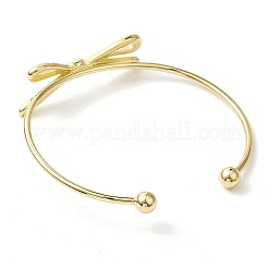 Bracelets de manchette en laiton bowknot&nbsp;BJEW-D039-37B-G