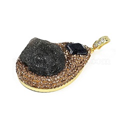 Roher natürlicher Tektit & synthetischer blauer Goldfluss große Anhänger&nbsp;KK-P282-04G