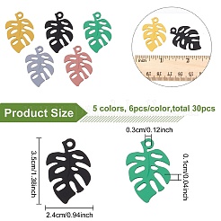 30pcs 5 Farben sprühlackierte Legierungsanhänger&nbsp;FIND-BC0003-26