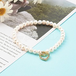 Bracelets à breloques extensibles en laiton micro pavé zircone cubique&nbsp;BJEW-JB06261-07