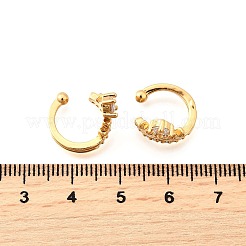Orecchini a polsino in zircone chiaro con micro pavè di ottone&nbsp;EJEW-F370-09G