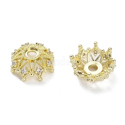 Cappucci con micro pavè di perline di zirconi cubici in ottone&nbsp;KK-B087-16B-G