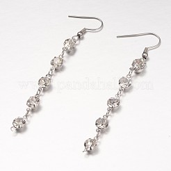 Orecchini pendenti con strass in acciaio inossidabile 304&nbsp;EJEW-JE01784