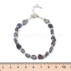 Pulseras de chips de iolita natural para mujer&nbsp;BJEW-H623-01S-03