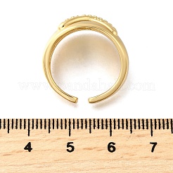 Bagues ouvertes réglables en laiton avec micro pavé de zircones cubiques pour femmes&nbsp;RJEW-K292-11G