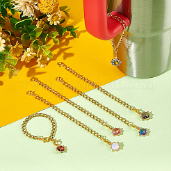 Blume Messing Micro Pave Zirkonia Cup Charms&nbsp;HJEW-UN00018