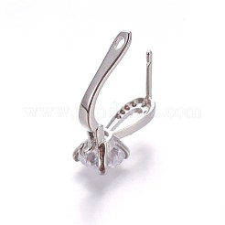Risultati dell'orecchino a cerchio in ottone con micro pavé di zirconi cubici con chiusura a scatto&nbsp;ZIRC-K075-36P