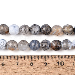Hebras de cuentas de ágata craquelada al fuego natural teñidas y calentadas&nbsp;G-N359-01A-03
