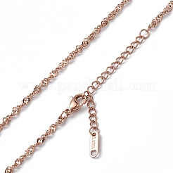 Collar de cadena Singapur de acero inoxidable 304 con revestimiento iónico (IP) para hombres y mujeres&nbsp;NJEW-K245-013E