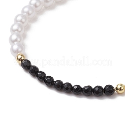Bracelets tressés en perles d'onyx noir naturel&nbsp;BJEW-JB11668-02