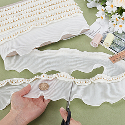 Elastischer Chiffon-Spitzenbesatz mit Plissee&nbsp;OCOR-WH0105-076