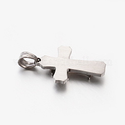 Pendentifs en forme de croix en acier inoxydable 201 bicolore résistants au ternissement&nbsp;STAS-F010-41P