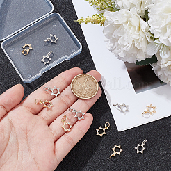 12 Stück 2 Farben Messing Micro Pave klar Zirkonia Charms&nbsp;KK-UN0004-16