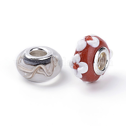 Handgemachte glasperlen murano glas großlochperlen&nbsp;LPDL-X0003